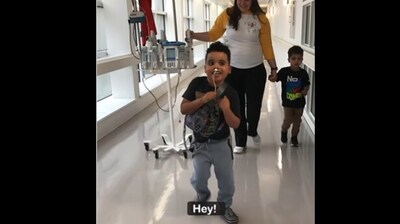 John Henry, a 6-year-old reacting to the news of finding a heart donor. John Henry, a 6-year-old reacting to the news of finding a heart donor.