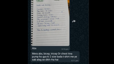The student was seen texting about his workout with the teacher. (Reddit) The student was seen texting about his workout with the teacher. (Reddit)