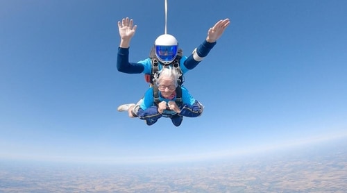 Manette Baillie became the oldest person to skydive in Britain (Photo: Instagram) Manette Baillie became the oldest person to skydive in Britain (Photo: Instagram)