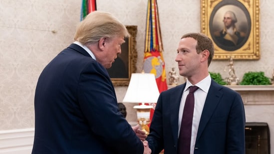 US President Trump late Thursday posted a picture on Facebook and Twitter showing him shaking hands with Facebook CEO Mark Zuckerberg, but didn’t share details of their conversation. (Photo Credit: DonaldTrump/Twitter)