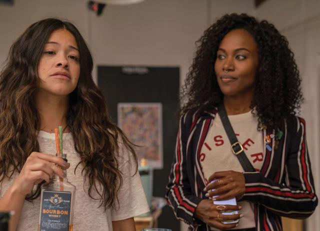 In Someone Great, Jenny (left) leaves a party without informing her friends where she’s going. In Someone Great, Jenny (left) leaves a party without informing her friends where she’s going.