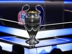 This photograph shows the UEFA Champions League trophy during the draw. This photograph shows the UEFA Champions League trophy during the draw.