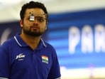Manish Narwal of India looks on during the qualification round 