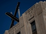 FILE PHOTO: 'X' logo is seen on the top of the headquarters of the messaging platform X, formerly known as Twitter, in downtown San Francisco, California, U.S., July 30, 2023.  REUTERS/Carlos Barria/File Photo