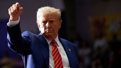 Republican presidential nominee former President Donald Trump gestures after speaking at a campaign event, Friday, Aug. 30, 2024, in Johnstown, Pa. (AP Photo/Alex Brandon) (AP) Republican presidential nominee former President Donald Trump gestures after speaking at a campaign event, Friday, Aug. 30, 2024, in Johnstown, Pa. (AP Photo/Alex Brandon) (AP)
