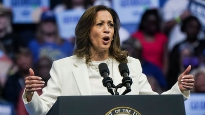 US Vice President Kamala Harris during a campaign event in Savannah, Georgia, US, on Thursday, Aug. 29, 2024. Photographer: Elijah Nouvelage/Bloomberg (Bloomberg) US Vice President Kamala Harris during a campaign event in Savannah, Georgia, US, on Thursday, Aug. 29, 2024. Photographer: Elijah Nouvelage/Bloomberg (Bloomberg)
