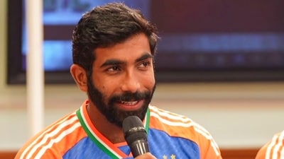 Jasprit Bumrah during an event after the T20 World Cup win. (PTI) Jasprit Bumrah during an event after the T20 World Cup win. (PTI)