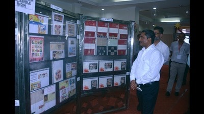 The district-level philatelic exhibition, PANCHPEX 2024, concluded at Panchkula on Friday. (Sant Arora/HT)