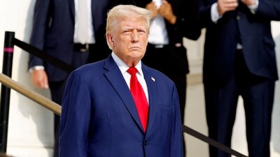 Donald Trump looks on during a wreath laying ceremony at the Tomb of the Unknown Soldier at Arlington National Cemetery. (Getty Images via AFP) Donald Trump looks on during a wreath laying ceremony at the Tomb of the Unknown Soldier at Arlington National Cemetery. (Getty Images via AFP)