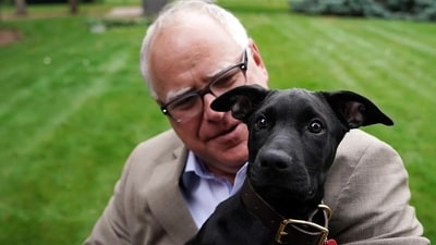 Tim Walz welcomed Scout into his family in 2019. (AP) Tim Walz welcomed Scout into his family in 2019. (AP)