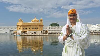 Wrestler Vinesh Phogat after paying obeisance at Golden Temple in Amritsar on Friday. (HT Photo) Wrestler Vinesh Phogat after paying obeisance at Golden Temple in Amritsar on Friday. (HT Photo)