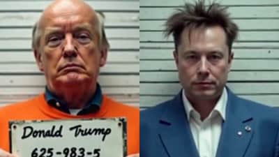 AI Grok depicts Donald Trump and Elon Musk's mugshots (X/The Dor Brothers) AI Grok depicts Donald Trump and Elon Musk's mugshots (X/The Dor Brothers)