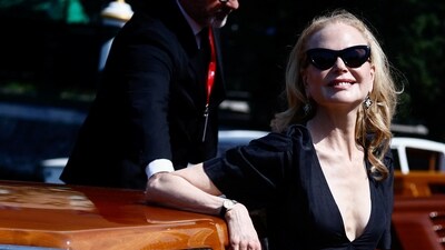 Nicole Kidman was all smiles as she arrived at the Venice film festival. (Reuters)