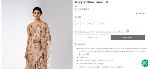 Manu Bhaker's saree is from the brand Gopi Vaid and costs Rs. 58,500. (www.elahe.in) Manu Bhaker's saree is from the brand Gopi Vaid and costs Rs. 58,500. (www.elahe.in)