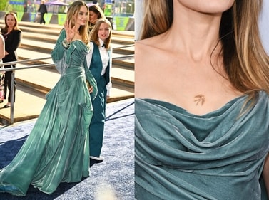 At the 77th Annual Tony Awards, Angelina Jolie unveiled a new tattoo