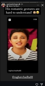 Parineeti also took to her Instagram Stories and shared the video. Parineeti also took to her Instagram Stories and shared the video.