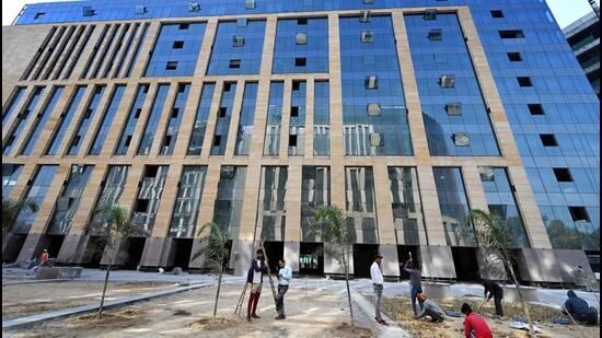 New Delhi, India - March 6, 2024: World Trade Centre, Nauroji Nagar in New Delhi, India, on Wednesday, March 6, 2024. (Photo by Arvind Yadav/ Hindustan Times) (To go with Shomu's story) (Hindustan Times)