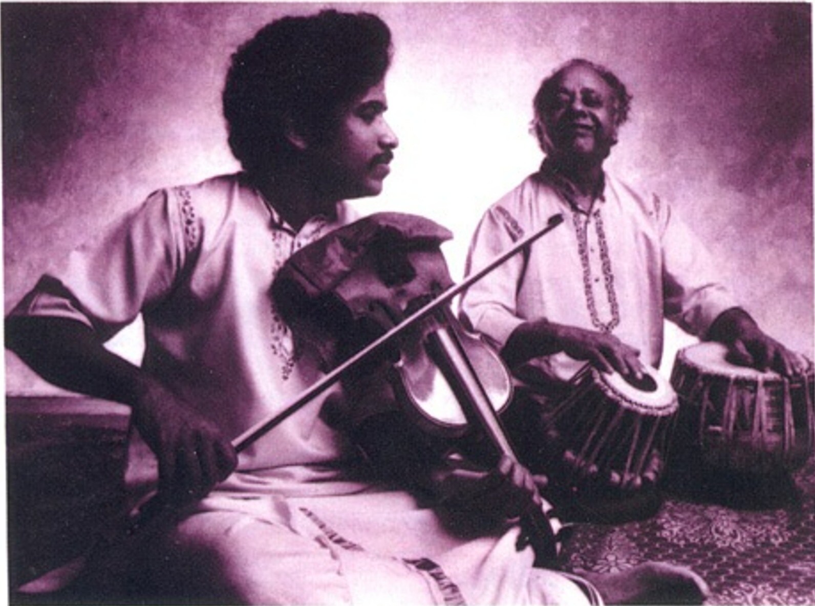 1983: With the Hindustani classical tabla maestro Alla Rakha, on the cover of an in-concert album. 1983: With the Hindustani classical tabla maestro Alla Rakha, on the cover of an in-concert album.