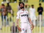 Pakistan's Shaheen Shah Afridi celebrates after taking the wicket of Bangladesh's Mehidy Hasan Mirza during the fourth day of first cricket test match between Pakistan and Bangladesh Pakistan's Shaheen Shah Afridi celebrates after taking the wicket of Bangladesh's Mehidy Hasan Mirza during the fourth day of first cricket test match between Pakistan and Bangladesh