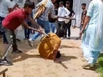 Screengrab showing people beating up a man over suspicion of eating beef, in Charkhi Dadri district in Haryana. (PTI) Screengrab showing people beating up a man over suspicion of eating beef, in Charkhi Dadri district in Haryana. (PTI)