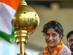Wrestler Vinesh Phogat at Delhi's IGI airport. (RAJ K RAJ/HT) Wrestler Vinesh Phogat at Delhi's IGI airport. (RAJ K RAJ/HT)