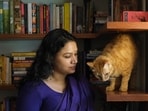 Author and journalist Neha Dixit has a quiet word with Mirchi the cat