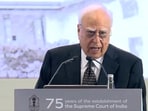 Supreme Court Bar Association president and Rajya Sabha member Kapil Sibal addresses the inaugural session of the two-day National Conference of District Judiciary. 