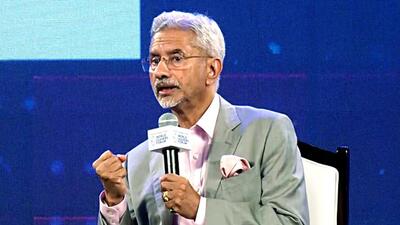 External affairs minister S Jaishankar speaks at a conclave in Delhi on Saturday. (ANI) External affairs minister S Jaishankar speaks at a conclave in Delhi on Saturday. (ANI)
