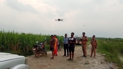 Forest officials involved in search operations in Bahraich. (Sourced)