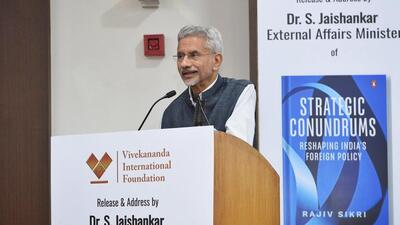 S Jaishankar at the book launch event “Strategic Conundrums: Reshaping India’s foreign policy” by former ambassador Rajiv Sikri (X/@DrSJaishankar) S Jaishankar at the book launch event “Strategic Conundrums: Reshaping India’s foreign policy” by former ambassador Rajiv Sikri (X/@DrSJaishankar)