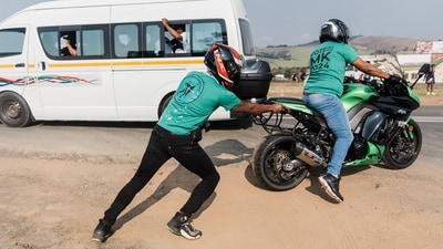 The two-wheelers are vital for the informal economy that makes up 86% of employment in Africa (Representative Image/AFP) The two-wheelers are vital for the informal economy that makes up 86% of employment in Africa (Representative Image/AFP)