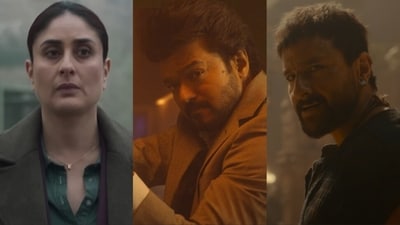 Stills from Kareena Kapoor's The Buckingham Murders, Vijay's GOAT, and Saif Ali Khan's Devara Part 1. Stills from Kareena Kapoor's The Buckingham Murders, Vijay's GOAT, and Saif Ali Khan's Devara Part 1.