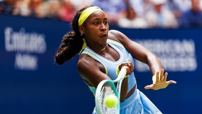 Coco Gauff of the United States in action against Elina Svitolina of Ukraine on day five of the 2024 U.S. Open tennis tournament (USA TODAY Sports via Reuters Con)