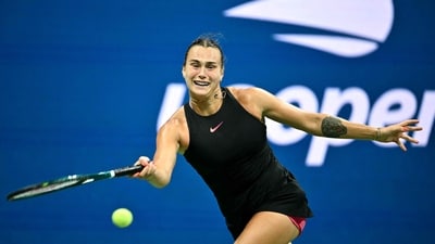 Belarus's Aryna Sabalenka plays a forehand return against Russia's Ekaterina Alexandrova (AFP) Belarus's Aryna Sabalenka plays a forehand return against Russia's Ekaterina Alexandrova (AFP)