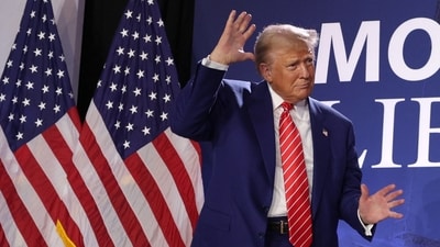 For US President Donald Trump calls VP Kamala Harris a "border czar". (Photo by ALEX WONG / GETTY IMAGES NORTH AMERICA / Getty Images via AFP) (Getty Images via AFP) For US President Donald Trump calls VP Kamala Harris a "border czar". (Photo by ALEX WONG / GETTY IMAGES NORTH AMERICA / Getty Images via AFP) (Getty Images via AFP)