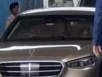 Mukesh Ambani was seen arriving at Mumbai's Kalina airport on Sunday. 