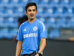 Indian head coach Gautam Gambhir during a practice session. Indian head coach Gautam Gambhir during a practice session.