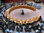 An overall view as the UN Security Council holds a meeting on the situation in the Middle East at UN headquarters on June 10, 2024 in New York. (Photo by ANGELA WEISS / AFP)