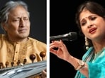 Ustad Amjad Ali Khan; (right) Kaushiki Chakraborty Ustad Amjad Ali Khan; (right) Kaushiki Chakraborty