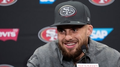 FILE - San Francisco 49ers first round draft pick Ricky Pearsall speaks at an NFL football news conference, April 26, 2024, at the team's facility in Santa Clara, Calif. (AP Photo/Godofredo A. Vásquez, File) (AP) FILE - San Francisco 49ers first round draft pick Ricky Pearsall speaks at an NFL football news conference, April 26, 2024, at the team's facility in Santa Clara, Calif. (AP Photo/Godofredo A. Vásquez, File) (AP)