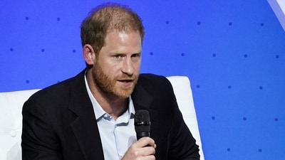 Britain's Prince Harry speaks at the "Responsible Digital Future" Forum at EAN University after being invited by Colombia’s Vice President Francia Marquez, in Bogota, Colombia, August 15, 2024. REUTERS/Nathalia Angarita (REUTERS)