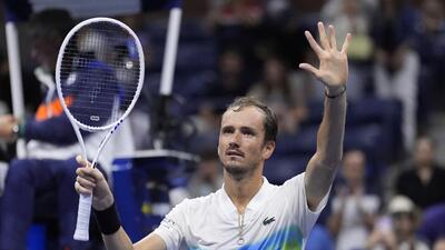 Daniil Medvedev reacts after defeating Flavio Cobolli. (AP) Daniil Medvedev reacts after defeating Flavio Cobolli. (AP)