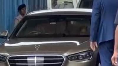 Mukesh Ambani was seen arriving at Mumbai's Kalina airport on Sunday. Mukesh Ambani was seen arriving at Mumbai's Kalina airport on Sunday.