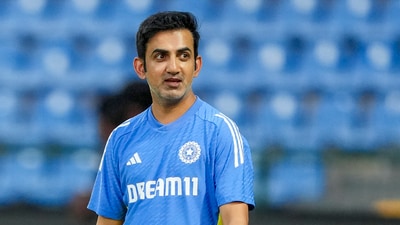 Indian head coach Gautam Gambhir during a practice session. (PTI) Indian head coach Gautam Gambhir during a practice session. (PTI)
