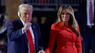 Donald Trump urges people to buy Melania's memoir if they are ‘ready for the truth’ (Photo by KAMIL KRZACZYNSKI / AFP) (AFP)