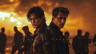 A Karan Arjun for this generation? Shah Rukh Khan and Salman Khan unite in this poster. (All pics: Instagram/ Art by Hasan) 