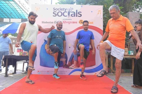 Residents of Noida's Sector 76 enjoy a balancing act at the Society Socials event organised at Sethi Max Royal recently.