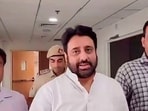 AAP MLA Amanatullah Khan being produced before a court by the Enforcement Directorate offcials in connection with a money laundering case, in New Delhi, Monday. AAP MLA Amanatullah Khan being produced before a court by the Enforcement Directorate offcials in connection with a money laundering case, in New Delhi, Monday.