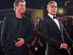 George Clooney jokes about one thing he loves about working with Brad Pitt. REUTERS/Louisa Gouliamaki