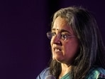 SEBI Chairperson Madhabi Puri Buch speaks during the Global Fintech Fest, in Mumbai.
